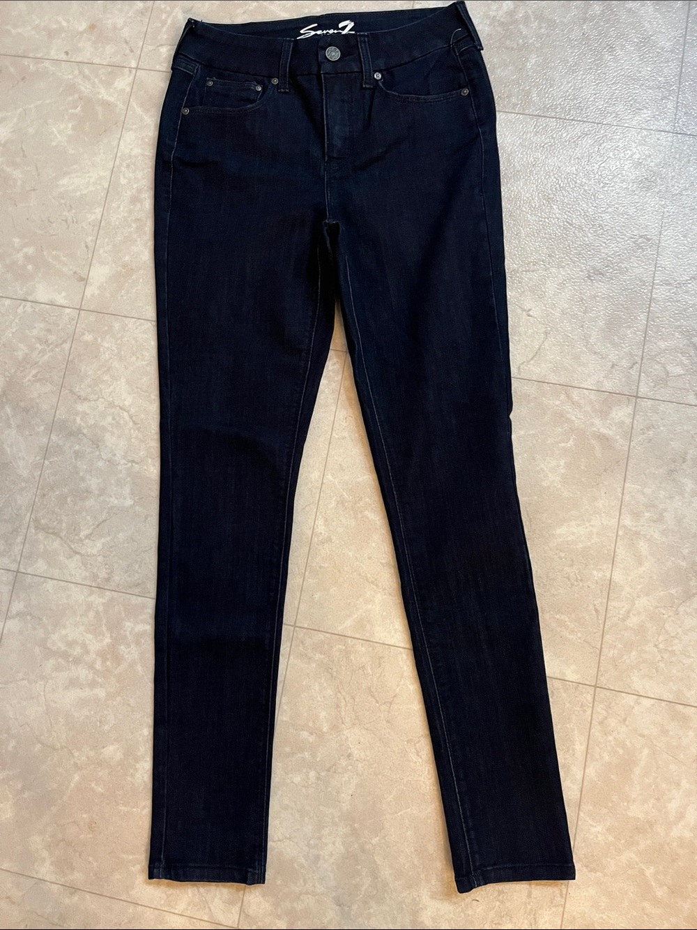 Seven7 Women's Dark Indigo Skinny Jeans 4